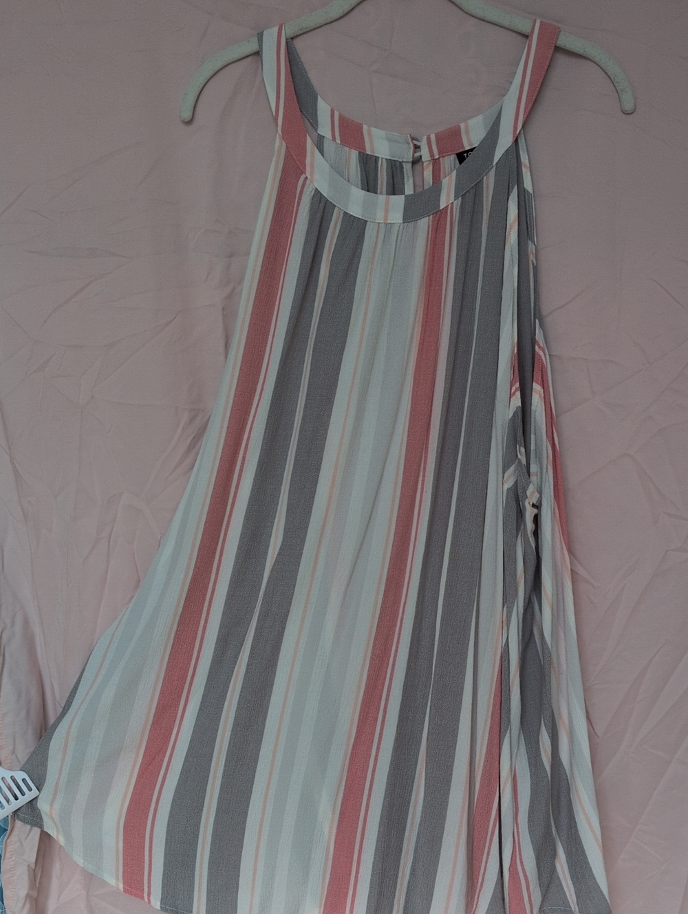 Torrid Striped Tank Top in Pink, Gray, and Cream 18 20